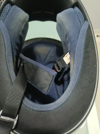 Casco de moto AGV azul y blanco