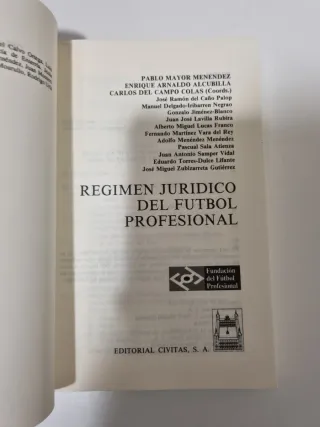 Libro. Régimen Jurídico de Fútbol