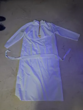 Disfraz Papa Túnica Blanca Cruz Dorada