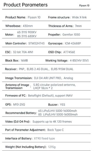 DRON 10” FPV SQFPV FLYSON10