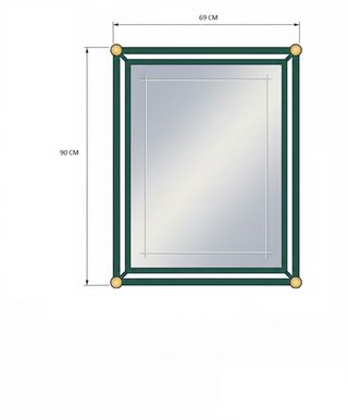 Consola de cristal y metal con espejo