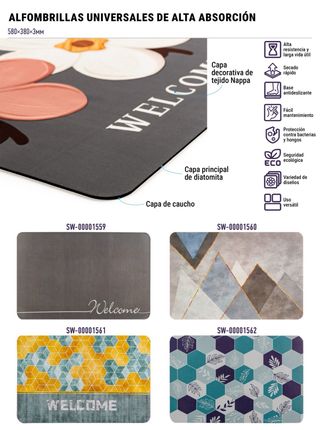 Alfombra Baño Diatomita 58x38cm