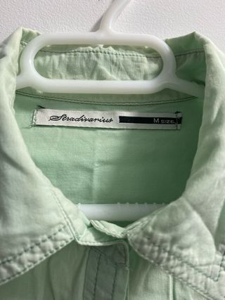 Blusa verde manga larga mujer