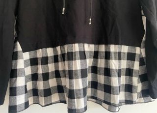 Sudadera con capucha y falda cuadros