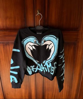 Felpa nera con delfini Disclaimer