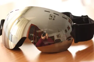 Gafas de esquí plateadas