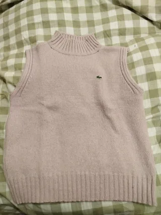 Chaleco rosa Lacoste cuello alto