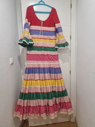 Traje de flamenca  canastero multicolor
