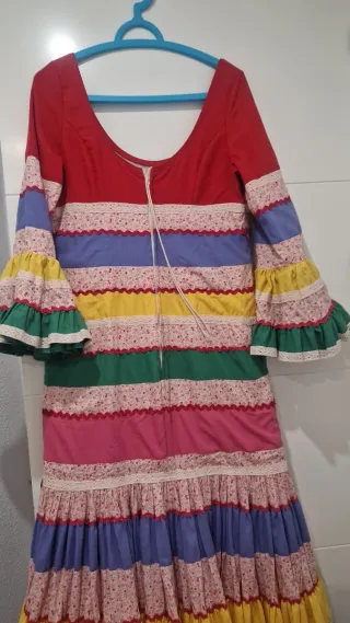 Traje de flamenca  canastero multicolor