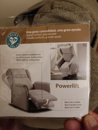 Sillón reclinable eléctrico gris