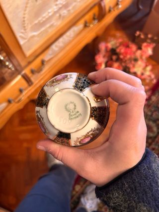 Juego de té vintage porcelana oro