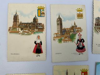 6 Postales España Trajes Típicos Bordados