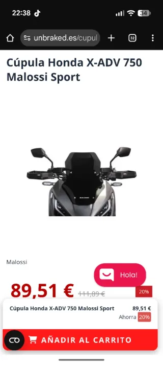 Cúpula Malossi Honda X-ADV Negra