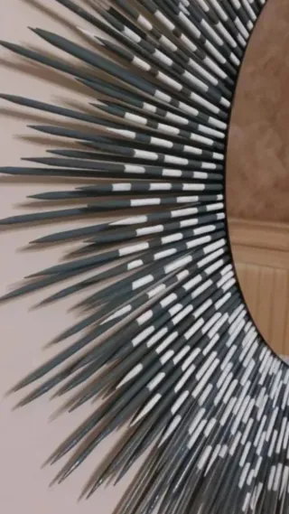 Espejo Erizo Gris y Blanco XXL