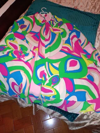 Vestido camisero estampado multicolor