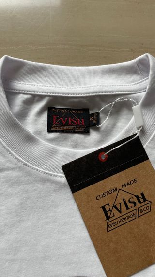 T-shirt Evisu bianca con logo Taglia S
