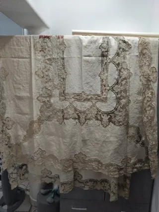 Set tovaglia fatta a mano antica