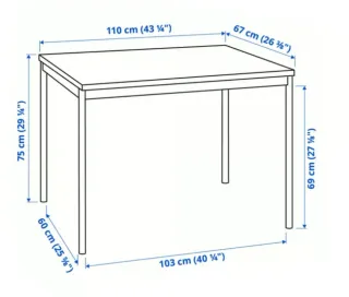 Mesa Comedor Negra Ikea SANDSBERG