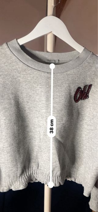 Sudadera Bershka gris con logo