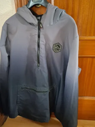 Anorak Canguro Negro y Gris