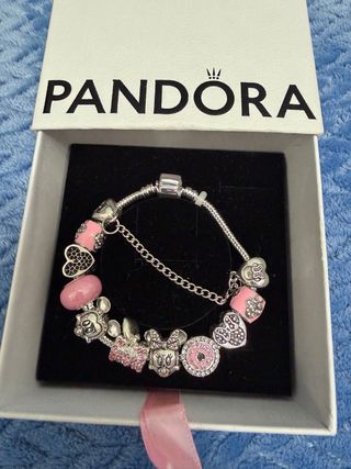 Pulsera Pandora Plata 925 Disney Minnie Corazones