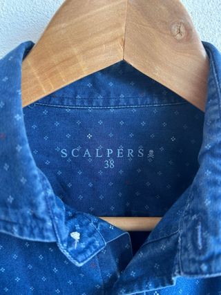 Camisa Scalpers Azul Estampada Talla M