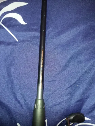 Caña y carrete de pesca