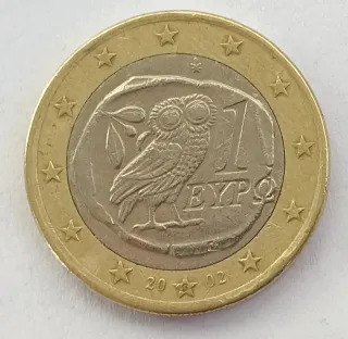 Moneda 1 Euro Grecia Búho 2002