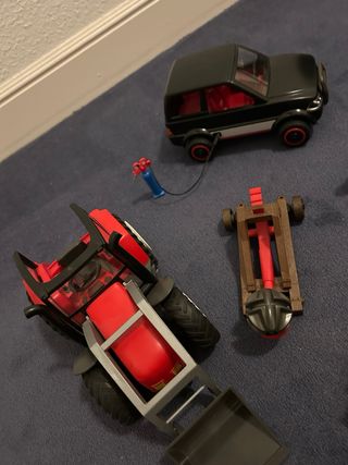Lote vehículos Playmobil: Tractor, coche, motos