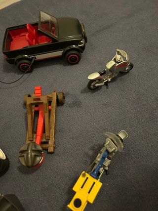 Lote vehículos Playmobil: Tractor, coche, motos