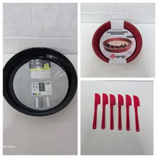 Molde Tarta/Pizza Silicona y Metal Rojo/Negro