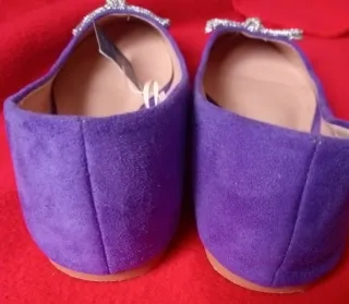 Zapatos Morados Talla 40 con Lazo Brillante