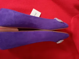 Zapatos Morados Talla 40 con Lazo Brillante