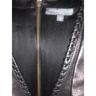 Alexander McQueen Buttery Black Leather Midi Dress