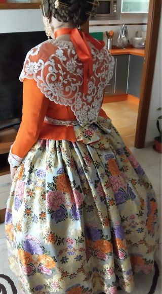 Traje de Fallera Multicolor Naranja