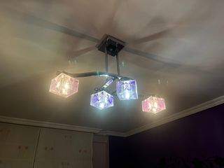 Lámpara de techo moderna cristal morado