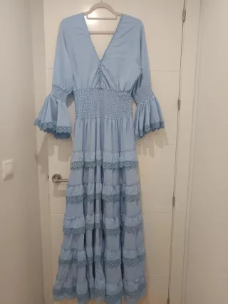 Traje de flamenca azul