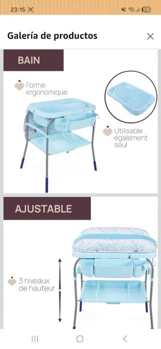 Cambiador bañera para bebé.