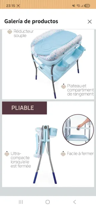 Cambiador bañera para bebé.