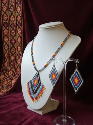 Collana Orecchini Gioielli Etnici Tribali Nativi