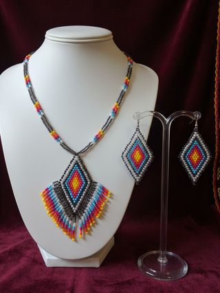 Collana Orecchini Gioielli Etnici Tribali Nativi