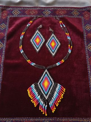 Collana Orecchini Gioielli Etnici Tribali Nativi