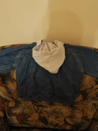 Giacca bambina in denim con cappuccio