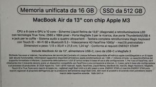 MacBook Air 13” M3 16Gb 512GB 2024