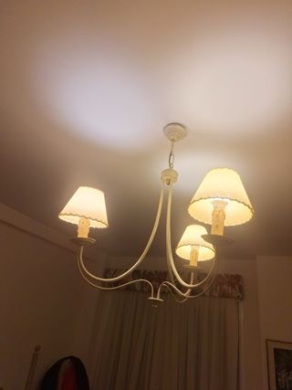 Conjunto de dos cabeceros de forja y lampara