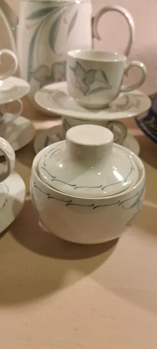 Juego de café porcelana floral