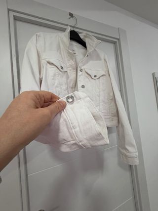Cazadora vaquera blanca Mango mujer