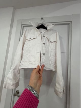 Cazadora vaquera blanca Mango mujer