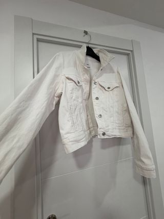 Cazadora vaquera blanca Mango mujer
