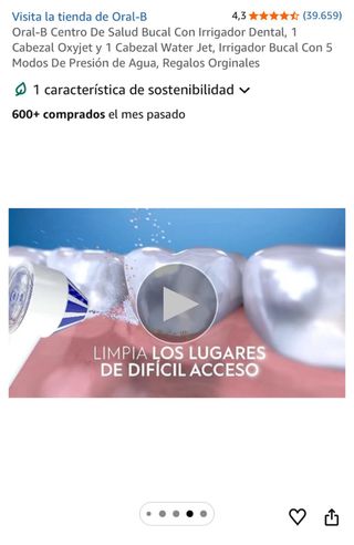 Oral-B Centro Salud Bucal Oxyjet Water Jet